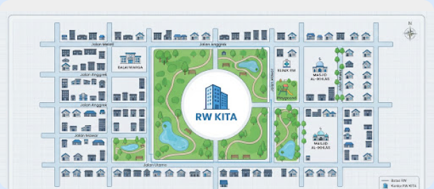 Peta lokasi kantor sekretariat RW KITA